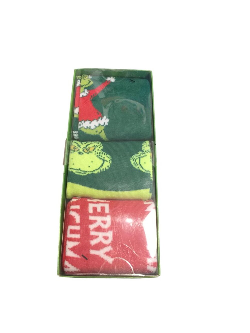 How the Grinch Stole Christmas Set of 3 Men's Crew Socks Merry Grinchmas Size 8-